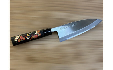 はがね出刃包丁 [梅の花] 和風レトロモダン 木製ハンドル