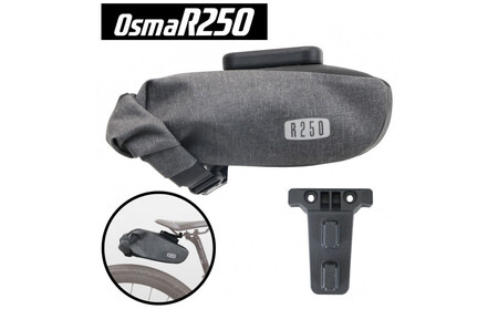 OsmaR250 防水サドルバッグスモール  グレー/ブラック