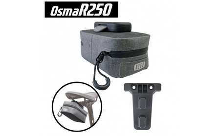 OsmaR250 防水サドルバッグミニ グレー/ブラック