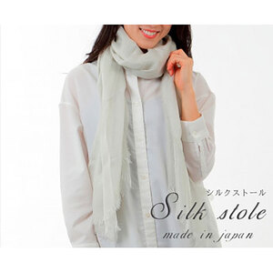 なめらかシルク使いの大判ストール(約100×185cm)ベージュ STL-1-BE