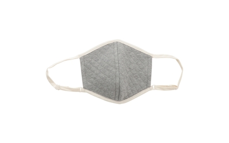 [グレー]マスク オーガニックコットン中綿以外使用 キルト立体マスク 2個セット[canl0007-3]