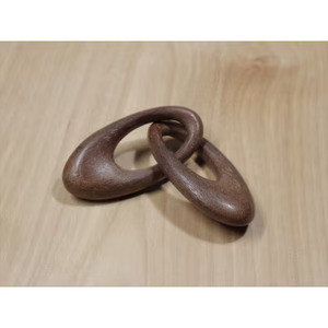 銘木アクセサリー『木の鎖(楕円2連)』 ウォルナット[kmky0002]