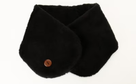 [ブラック]マフラー オーガニックコットン ボア襟マフラー[canl0018]