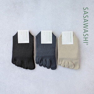SASAWASHI レディス5本指靴下（22～24cm）3色組