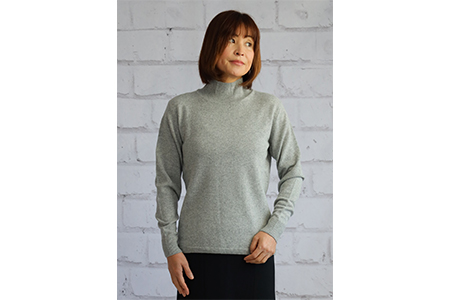 希少ベビーカシミヤ100％ 女性ハイネック セーター M ライトグレー 1枚 20401M GY [0901]