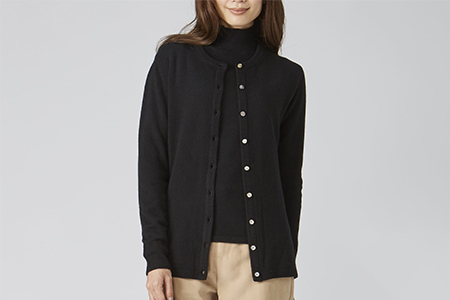 希少ベビーカシミヤ100％ 女性 ロングカーディガン M ブラック 1枚 20403M BK [0915]