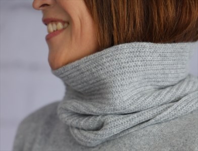 希少ベビーカシミヤ100%洗えるネックウォーマー日本製 Gタイプ グレー 1枚 202GGY[1163]