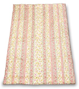 ウール10%入り 日本製肌掛けふとん シングルロングサイズ(約150×210cm) ピンク色 [4594]