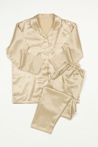 [瀧芳株式会社]シルクナイトウェア (上下セット) ゴールド-Lサイズ[1302]