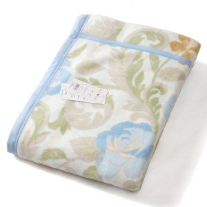 綿毛布 (毛羽部分) シングルサイズ ブルー [1779]