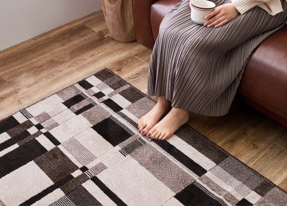 日本製 防炎カーペット ベージュ 約190×240cm 1枚 600095903型 [1990]