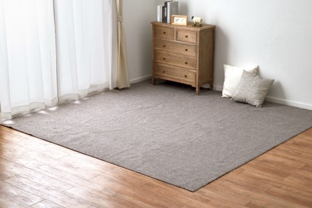 日本製 防炎 カーペット グレー 1枚 4.5帖 約261×261cm 600092745型 [2421]
