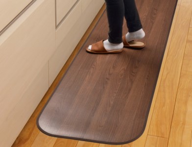 日本製 撥水・消臭・抗菌 キッチンマット 約45×120cm ダークブラウン 350114631型 [2183]