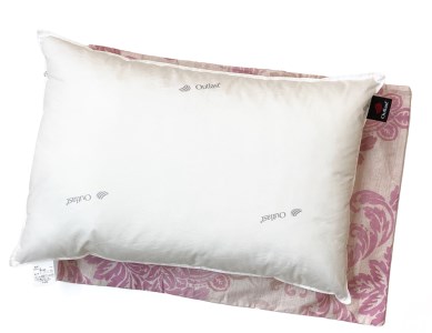 肌温度調整 アウトラストウオッシャブル枕(35×50cm)1個 枕カバー ピンク2枚(グラード柄) [2294]