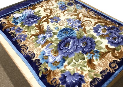 日本製 アクリル マイヤー毛布 シングル ブルー 1枚 (2枚合わせ毛布)N