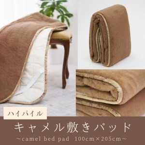 ハイパイル キャメル 敷きパッド シングル 100cm×205cm [3162]
