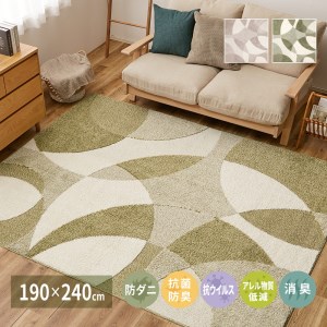 日本製 高機能 カーペット グリーン 1枚 約190×240cm 600021712型 | ラグ カーペット [3194]