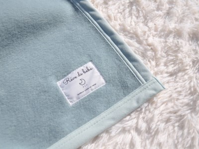 綿100% ベビー毛布(アッシュグリーン) 85×115cm 毛布の町泉大津市産 N-MM300 [3350]