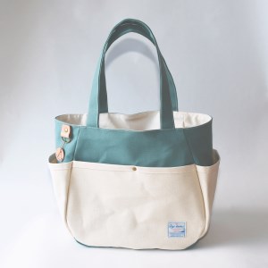 [ころりん工房]ふとっちょころりん/水色/富士金梅 8号帆布バッグ [3373]