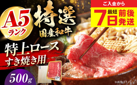 [最短7日前後発送]国産和牛特上ロースすき焼き用 500g 冷凍 肉 お肉 牛肉 和牛 黒毛和牛 国産 うす切り すき焼き すきやき カレー 肉じゃが 牛丼 大阪府高槻市/株式会社ミートモリタ屋[AOAI053]