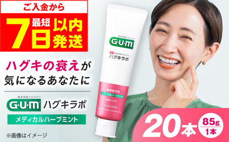 GUMハグキラボ デンタルペースト 85g(メディカルハーブミント)20本 [AOAD048] 歯磨き