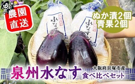 [先行予約]北野農園 泉州水なすぬか漬2個+生水なす2個