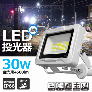 LED投光器 30W スタンドライト 5m コンセント付き 4500LM プラグ付5mコ-ド 通気弁付き