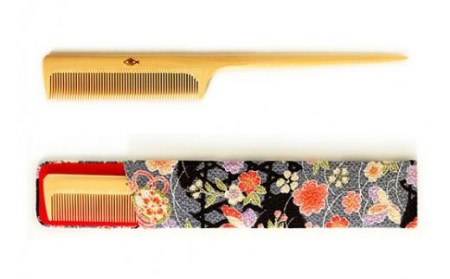つげ櫛工房『辻忠商店』セット櫛(大)ケース付(さつまつげ) // 櫛 つげ櫛