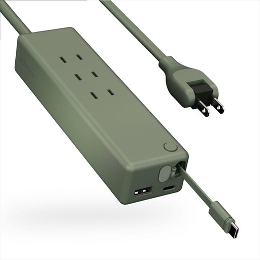 CIO 電源タップ マルチタップ 延長コード 1.5m USB-C×2 USB-A×1 Mate Tap002 モスグリーン [2670]