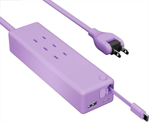 CIO 電源タップ マルチタップ 延長コード 1.5m USB-C×2 USB-A×1 Mate Tap002 エアリーパープル [2671]
