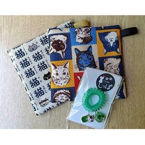 保護猫へのご支援のためのお礼品[チームしっぽ]手作り小物セット(コースター・ボトルマーカー)