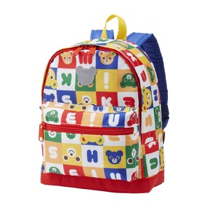 E154(マルチ)ミキハウス パズルブロックシリーズリュック Mサイズ(マルチ)[mikihouse リュックサック 10L 10リットル 子供 こども 遠足 かばん カラフル キャラクター 男の子 女の子 おでかけ 総柄 ピンク 大阪府 八尾]