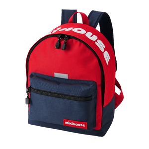 F156(赤)ミキハウス ロゴリュックM(13L)(赤)[mikihouse リュックサック 13リットル ロゴ シンプル 保育園 幼稚園 学校 遠足 おでかけ 大阪府 八尾]