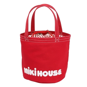 ミキハウス バケツ型ロゴトートバッグ(赤)[mikihouse かばん バッグ リンクコーデ ロゴ レディース メンズ キャンパス 巾着 大人 厚手 大阪府 八尾]