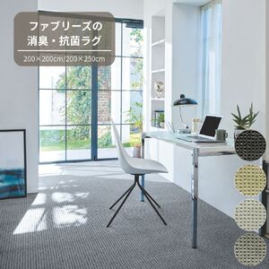 S109(200×200cm/グレー)4色から選べるファブリーズの消臭・抗菌ラグ 2サイズ展開(200×200cm/グレー)