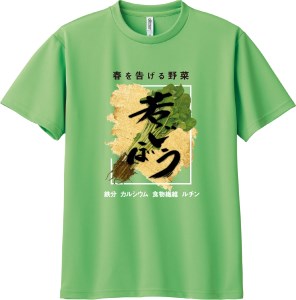 A292(緑:S) 八尾特産 若ごぼうTシャツ [緑:Sサイズ(身丈65cm 身幅47cm 肩幅44cm 袖丈20cm)]
