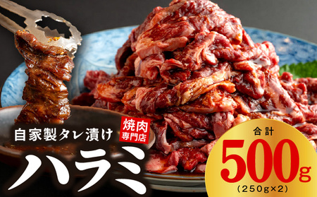 焼き肉専門店 自家製タレ漬け ハラミ 合計500g(250g×2)