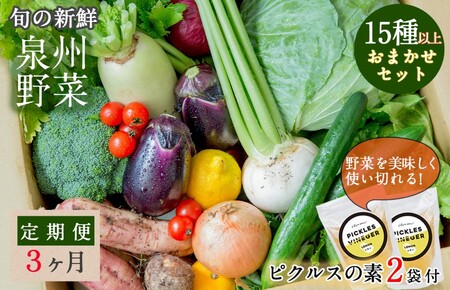 旬の新鮮 野菜セット(15種以上)定期便 全3回 おまかせ ピクルスの素付き ファミリー向け いずみピクルス NSW[毎月配送コース]