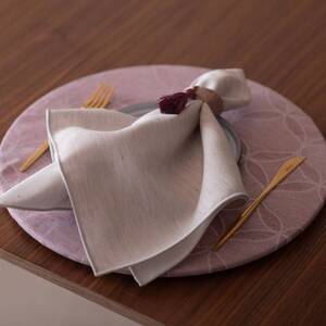 丸形ランチョンマット Azulejo Round Luncheon mat/アズレージョ プレイスマットなし プラム
