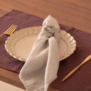 ランチョンマット flor lithuania linen Luncheon mat/フロール リトアニアリネン パープル