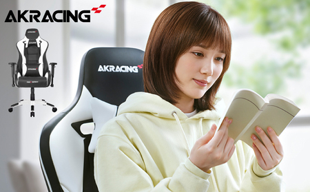 [ふるさと納税限定]AKRacing Pro-X Gaming Chair (White) JP エーケーレーシング ゲーミングチェア(ヘッドレスト・ランバーサポート付き)