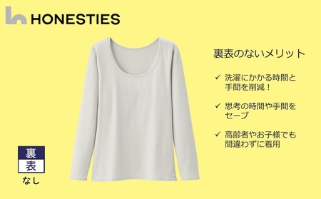 [WOMENS]裏表なし インナーTシャツ [長袖/綿PU] L(グレー) 3枚 レディース