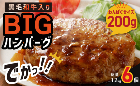 黒毛和牛入り BIGハンバーグ 200g×6個