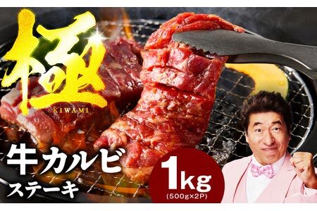 [新登場]赤身カルビ ステーキ 1kg 焼肉用 500g×2P[氷温熟成×特製ダレ 牛肉 バラ 切り落とし 訳あり サイズ不揃い]