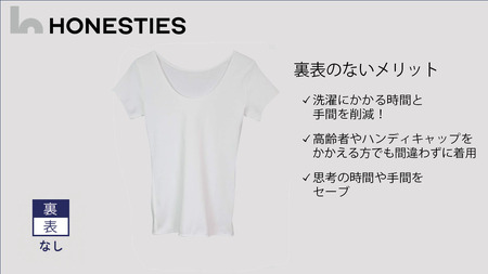 ons0465 [WOMENS]裏表なし インナープレミアム Tシャツ S(白) 2枚 レディース