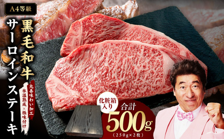 [A4ランク]黒毛和牛 サーロインステーキ 500g 化粧箱入り[氷温熟成×極味付け 250g×2 牛肉 ギフト プレゼント 贈り物]