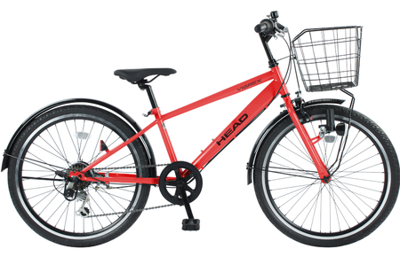 HEADエアレスジュニアクロス VIGREX BAA 22型6段 Cレッド[自転車 完成品 組み立て不要 アウトドア サイクリング じてんしゃ 通勤 通学 新生活]