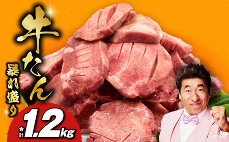 [年内発送]牛たん 暴れ盛り 総量 1.2kg 小分け 600g×2P[牛肉 牛タン 牛たん 厚切り牛タン 焼肉 BBQ キャンプ アウトドア 焼くだけ 簡単調理 訳あり サイズ不揃い]