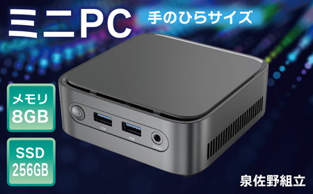 [泉佐野組立]ミニPC(メモリ 8GB SSD 256GB Intel N100)[Windows11搭載 ミニデスクトップパソコン 小型パソコン オフィスソフト HDMI]