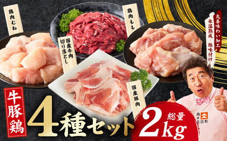 国産 牛豚鶏 4種セット 2kg 氷温熟成×極味付け
